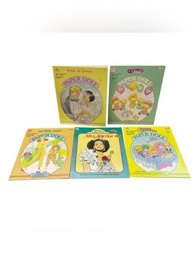 1980s & 1990s Uncut Complete Paper Doll Book Lot Of 5